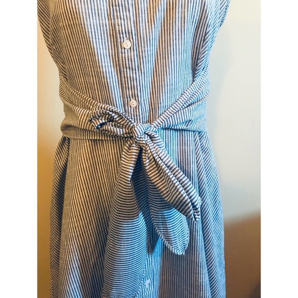 Pintsripe Belted Shirt Dress, Size M - Picture 4 of 9